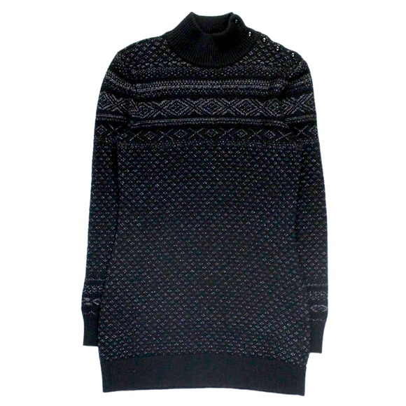 Lauren Ralph Lauren Sweaters - LRL Ralph Lauren Mini Sweater Dress Tunic Black Shimmery Silver Size XL